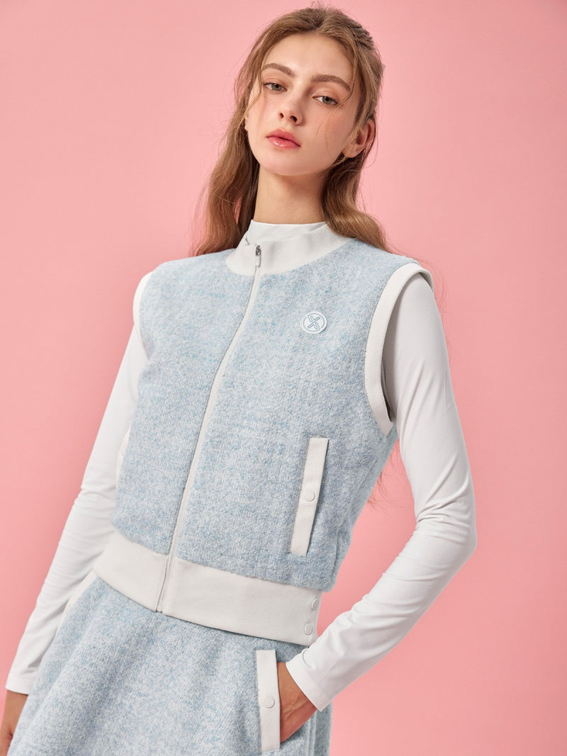 ソフト ツイード ジップアップ ベスト(単品)