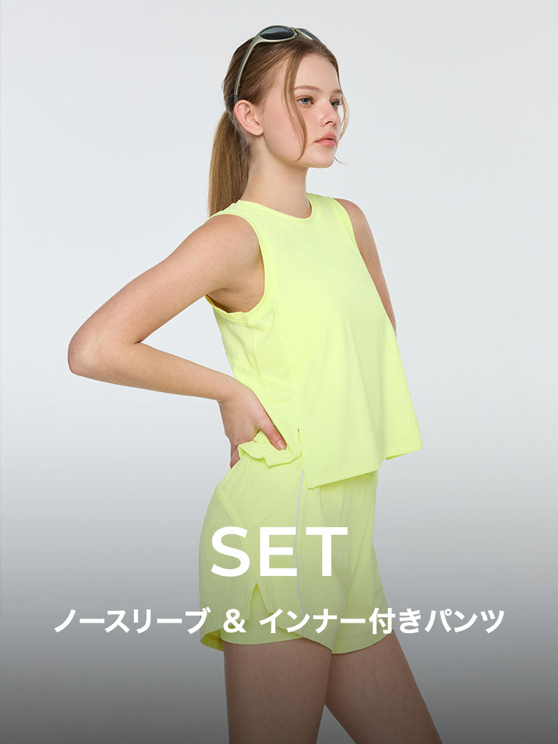 RUNNING SET】RX メッシュ切り替え ノースリーブ & ショートパンツ