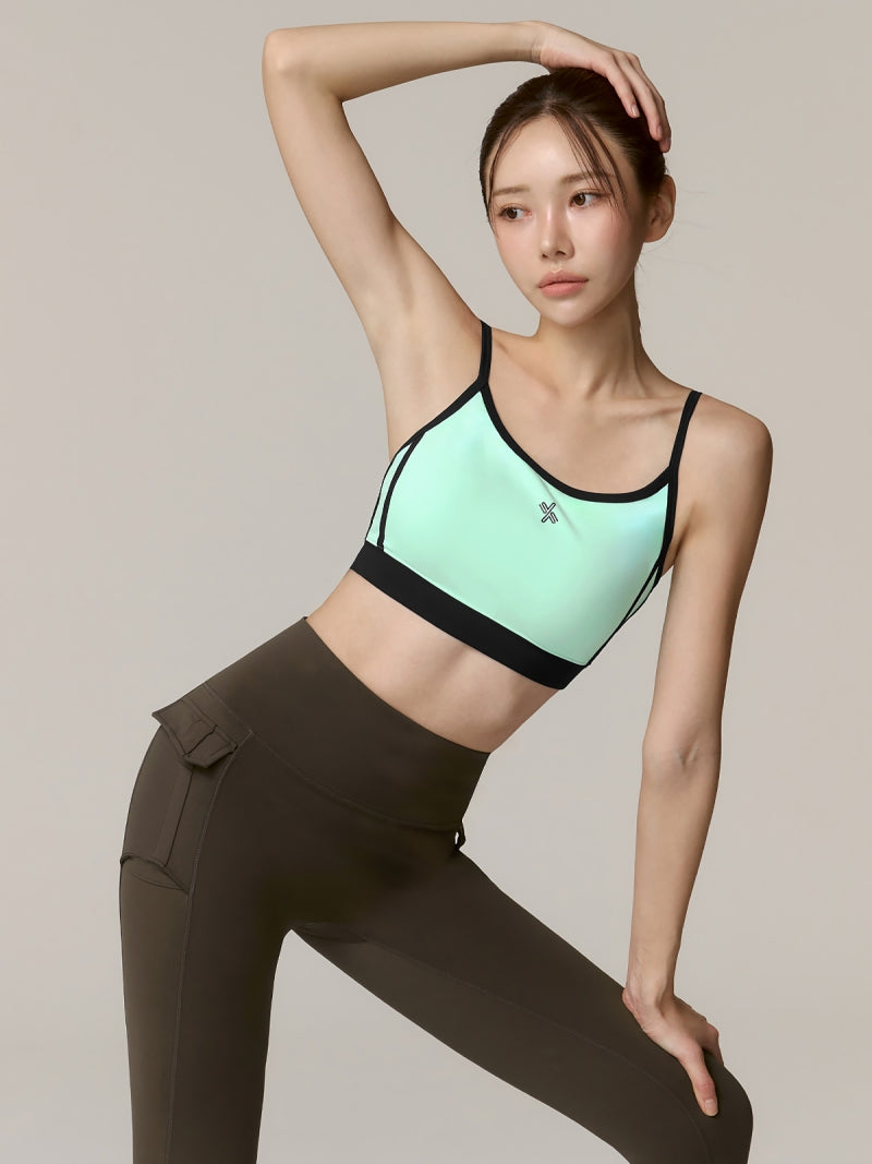 配色ダブルライン ブラトップ