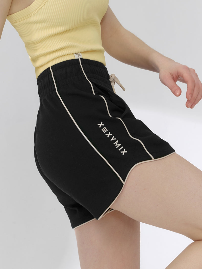 配色パイピング入り ドルフィン ショートパンツ