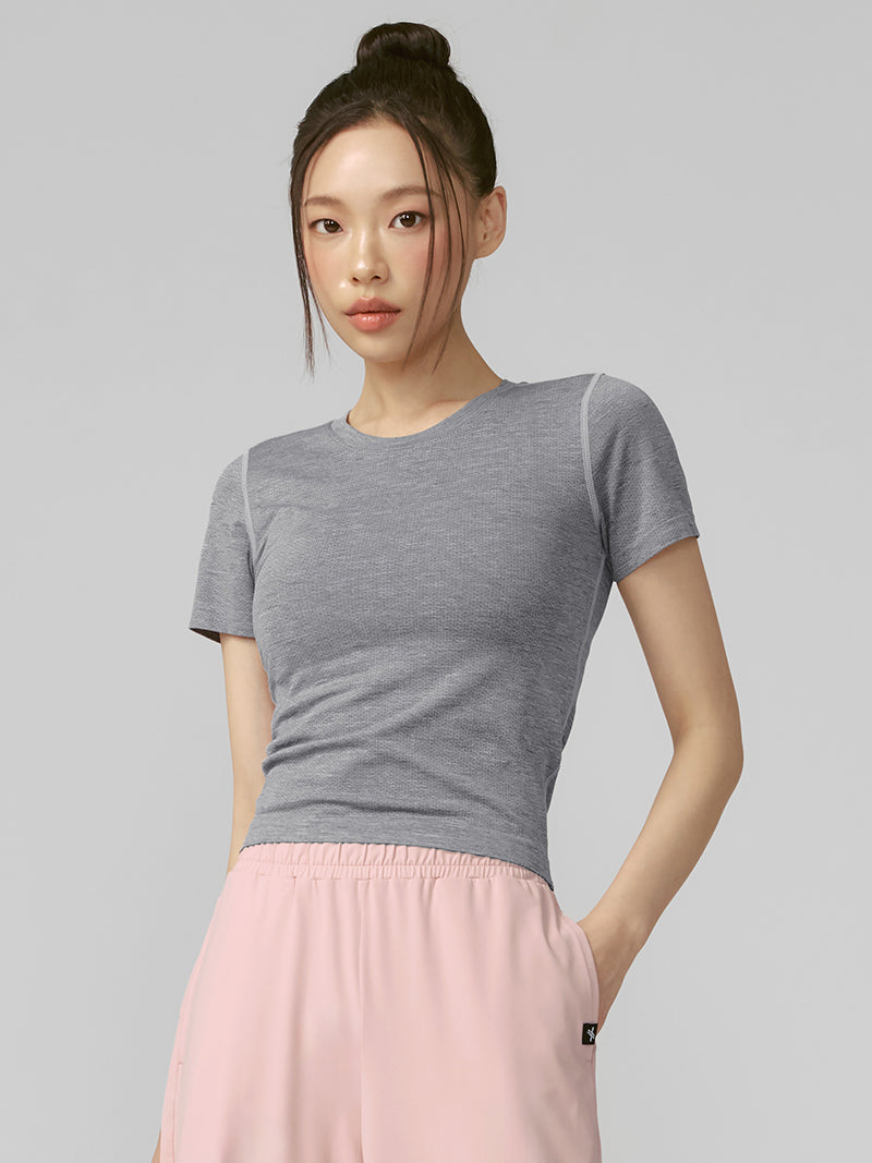 メッシュ シームレス 半袖