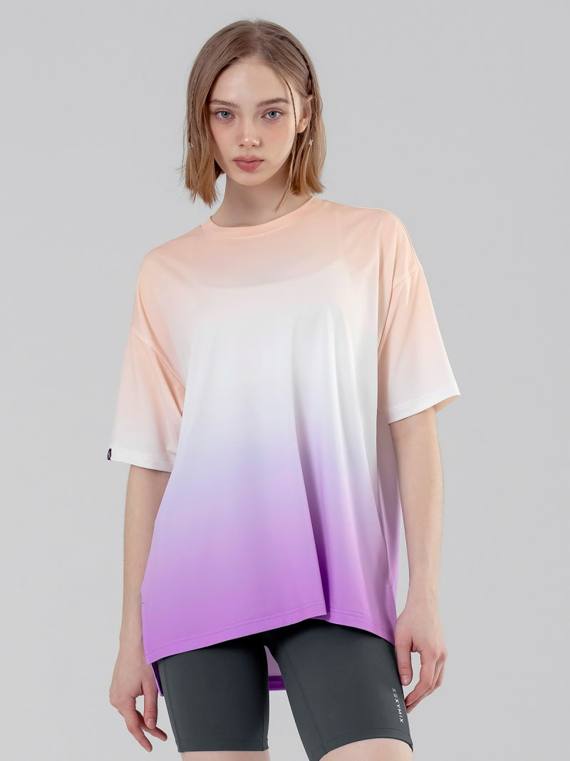 鮮やか グラデーション カラーシャツ ゆったり シンプル ２色 Tシャツ グラデーション カラフル カラーTシャツ 半袖 メンズ