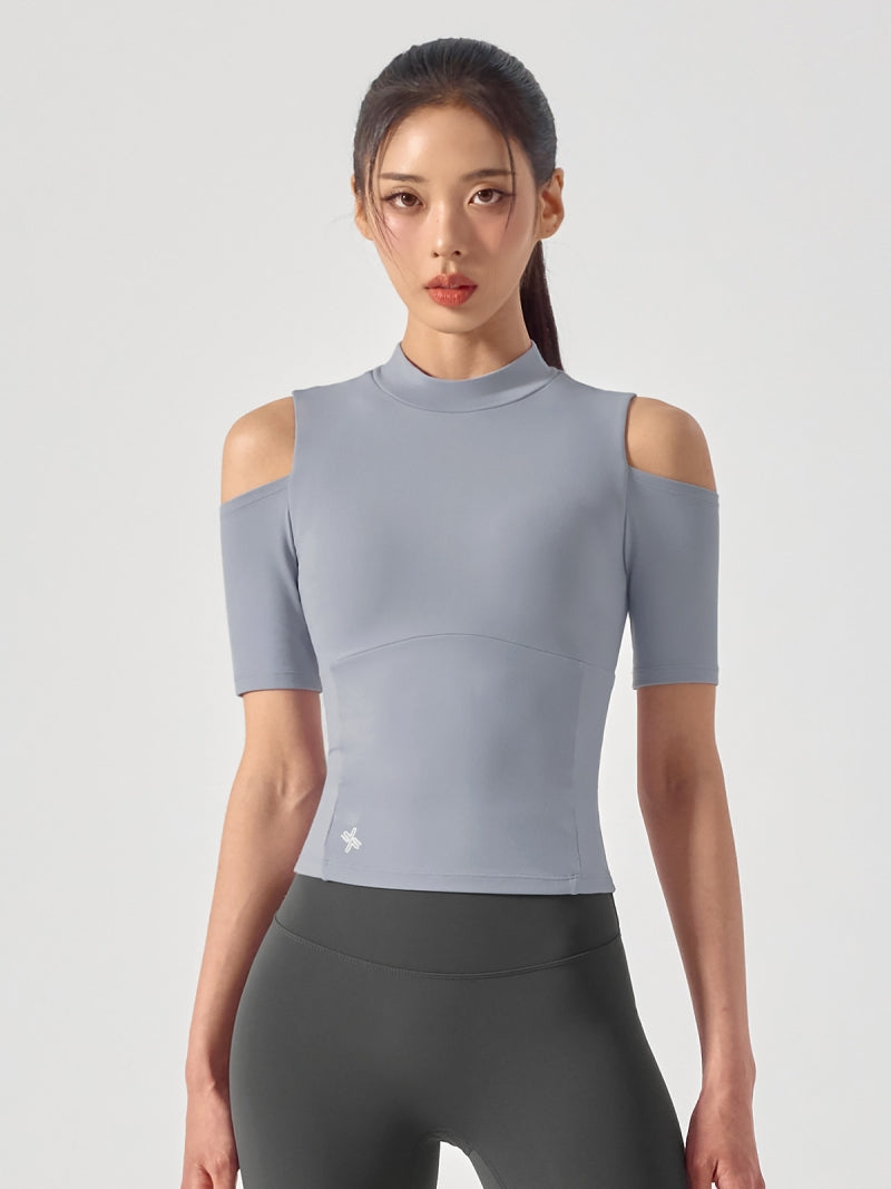 コットンライク カッティング 半袖 ブラトップ