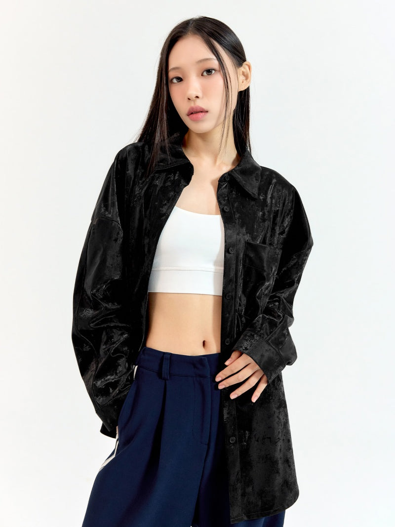グロッシー ルーズ シャツ