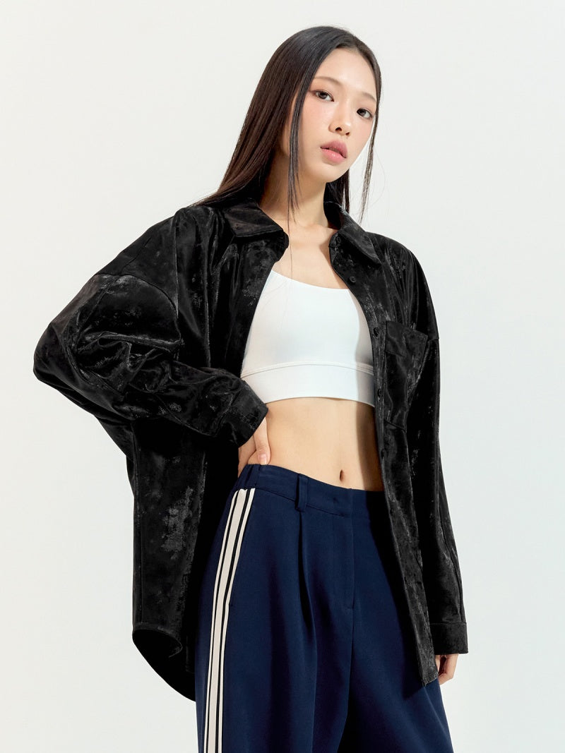 グロッシー ルーズ シャツ
