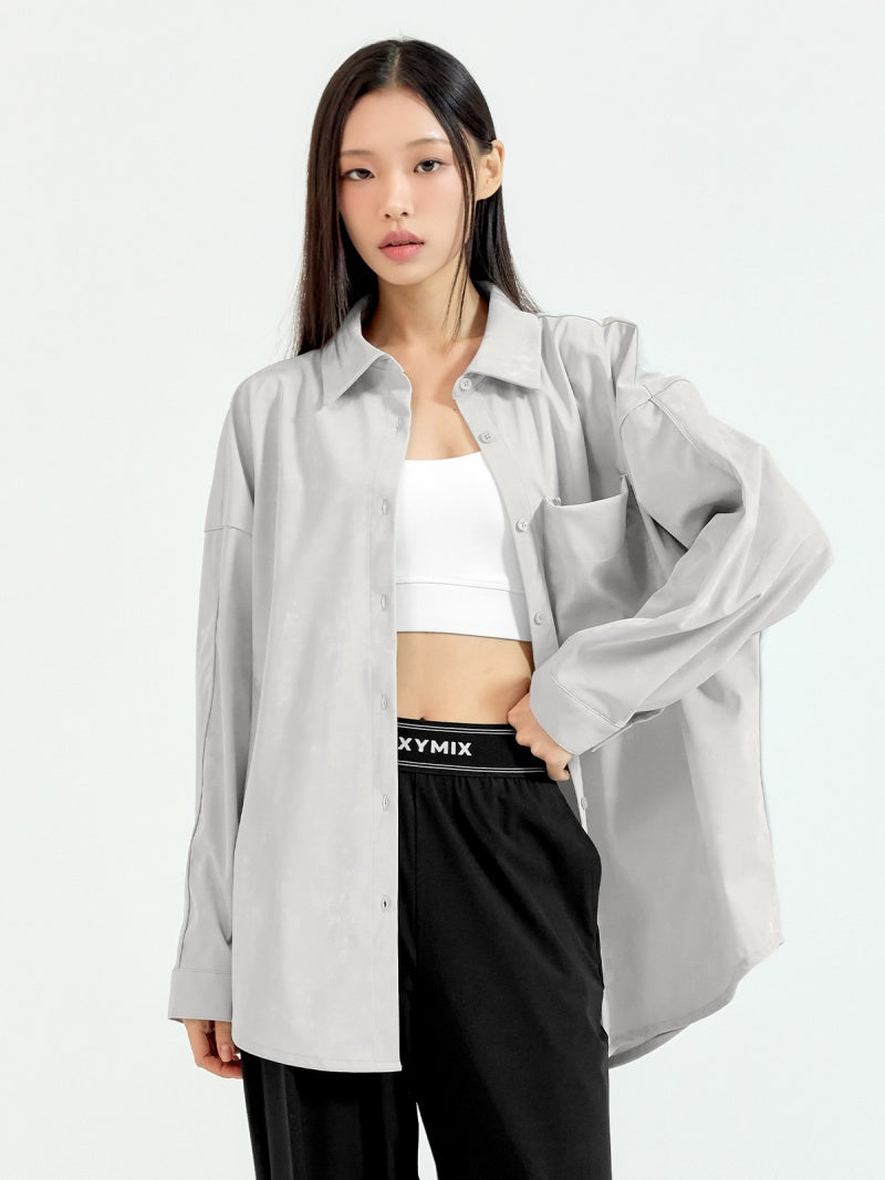 グロッシー ルーズ シャツ