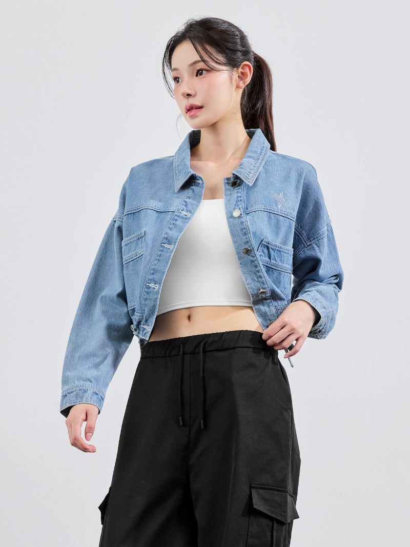 ロゴ入り ルーズフィット デニムジャケット
