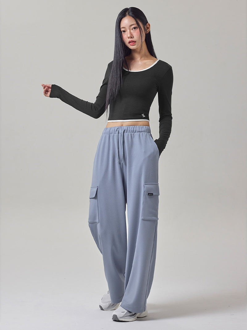 スムース カーゴ ワイドパンツ