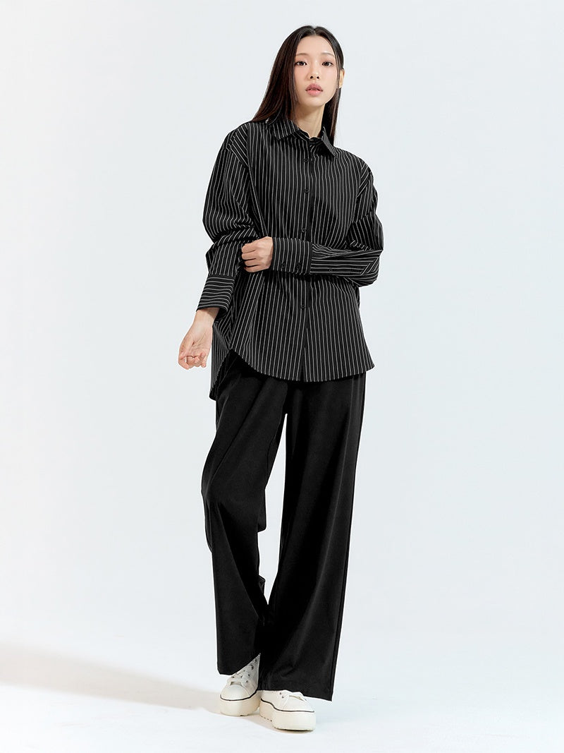 ロゴ入りバンド ワイドパンツ