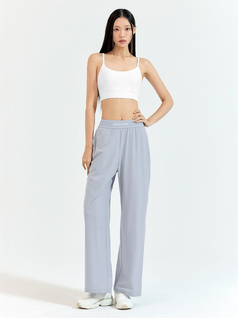 ロゴ入りバンド ワイドパンツ