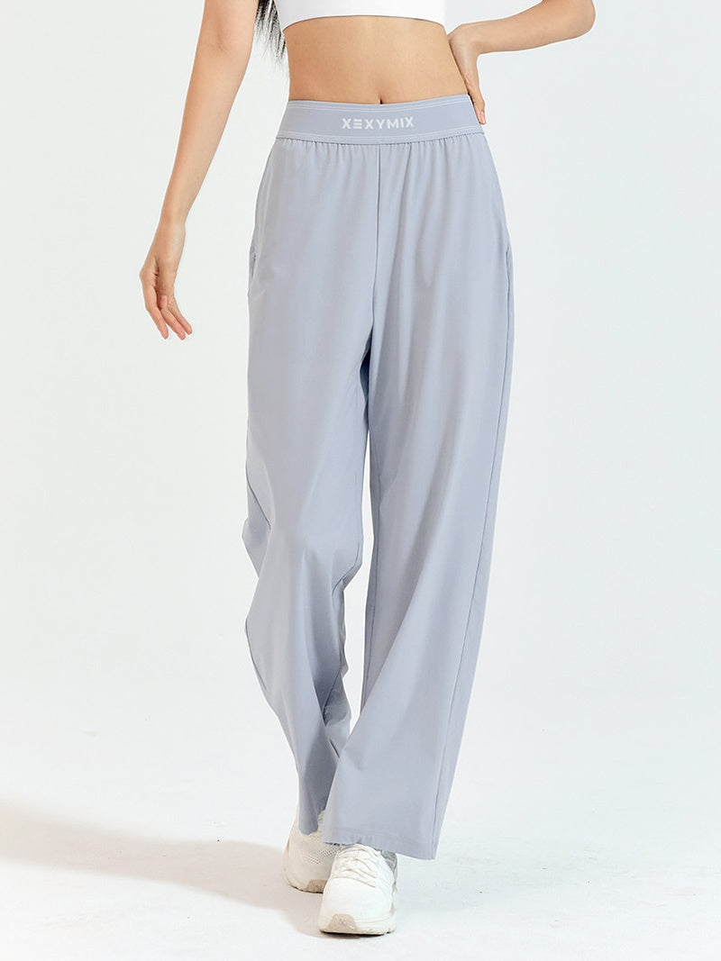 ロゴ入りバンド ワイドパンツ