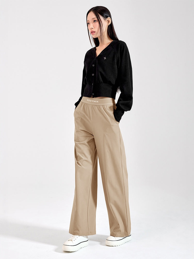 ロゴ入りバンド ワイドパンツ