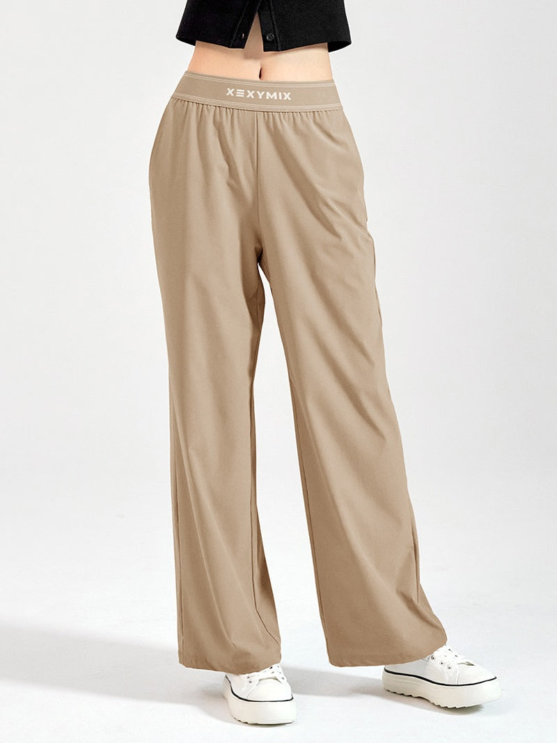 ロゴ入りバンド ワイドパンツ