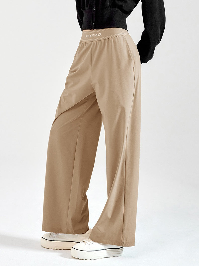 ロゴ入りバンド ワイドパンツ