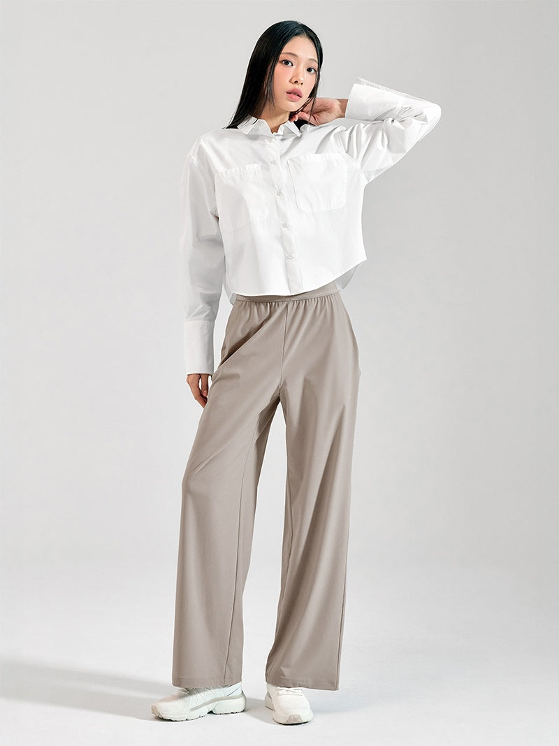 ロゴ入りバンド ワイドパンツ