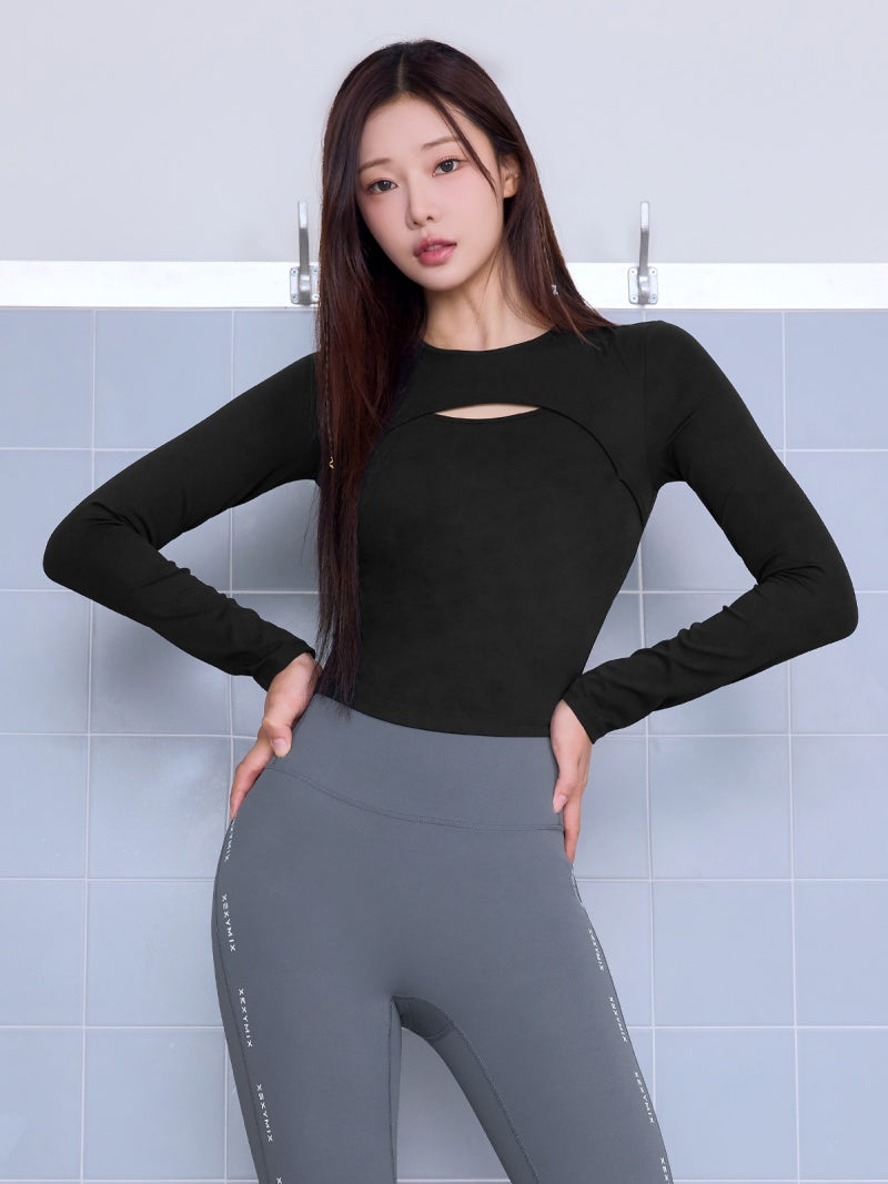 しーページ BLACK LABEL シグネチャー パワーライズ カットアウト パッド付き 長袖