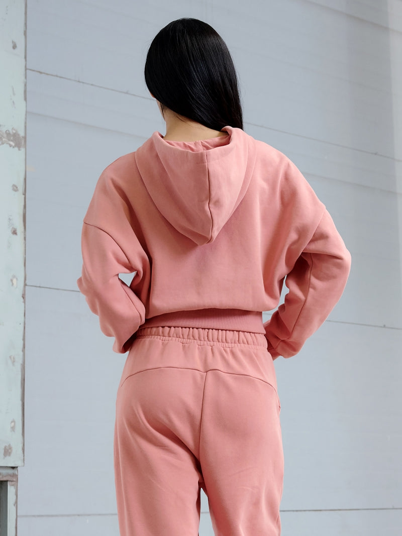 ソフトタッチ スリット入り クロップド丈 パーカー (単品)