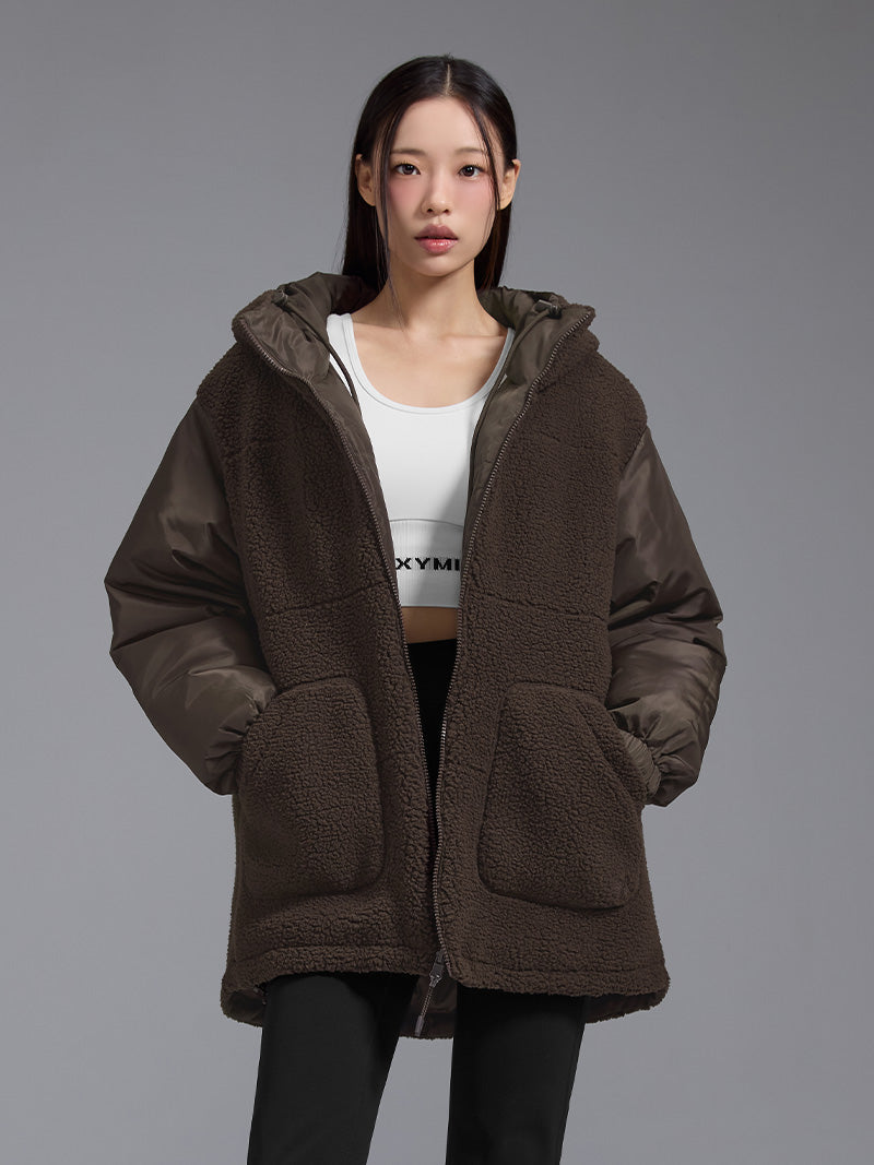 新品　ROUGH&SWELL 中綿入り　プルオーバー シェルパ 中綿入り リバーシブル フード付き ジャンパー