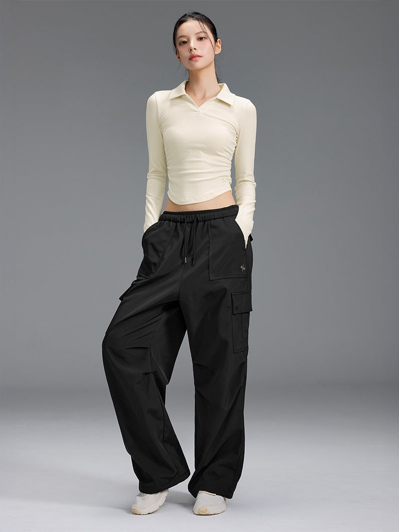 【裏起毛】ウォーム ウーブン カーゴ ワイドパンツ