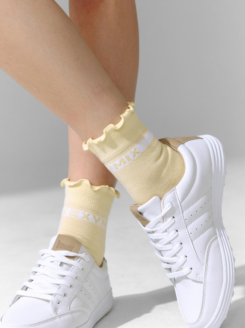 フリル 滑り止め付き クルーソックス