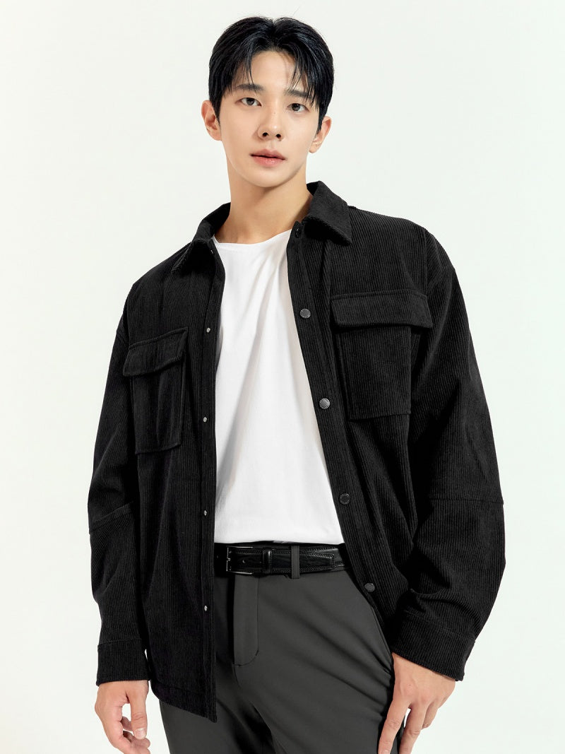 コーデュロイ ビッグポケット シャツジャケット