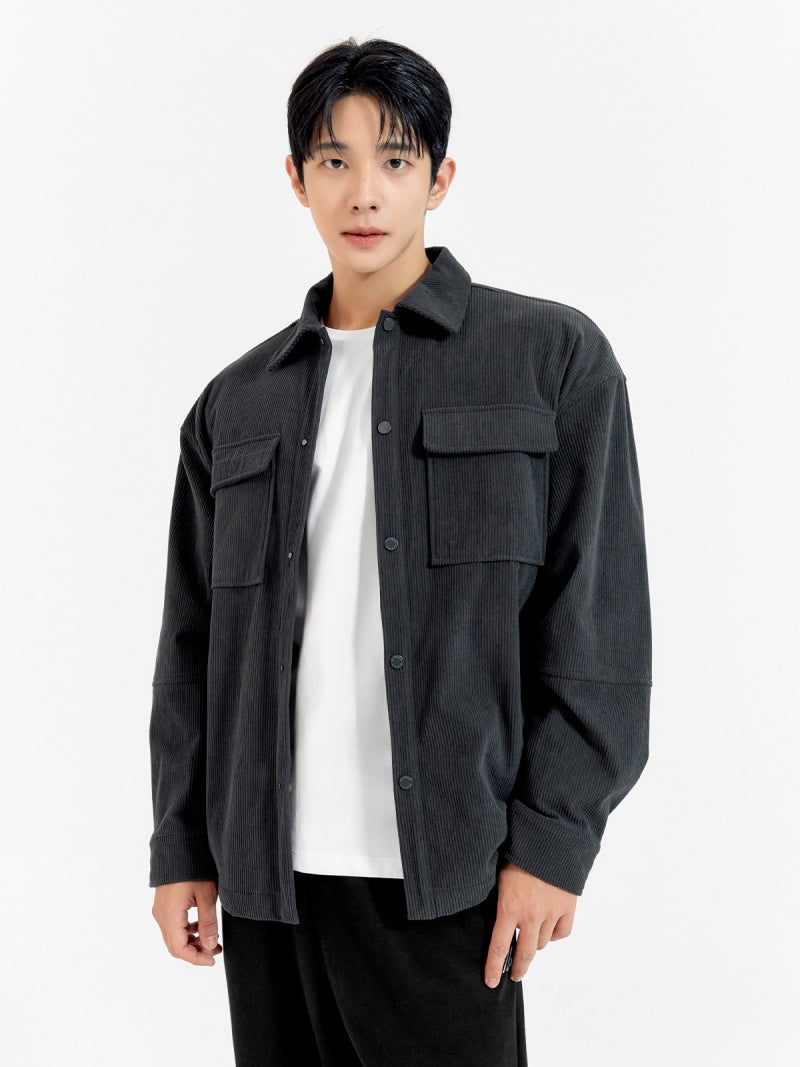 コーデュロイ ビッグポケット シャツジャケット