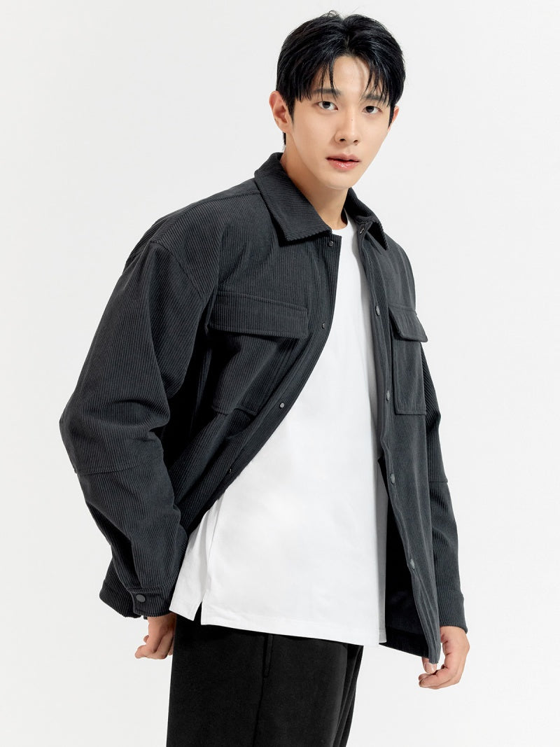 コーデュロイ ビッグポケット シャツジャケット
