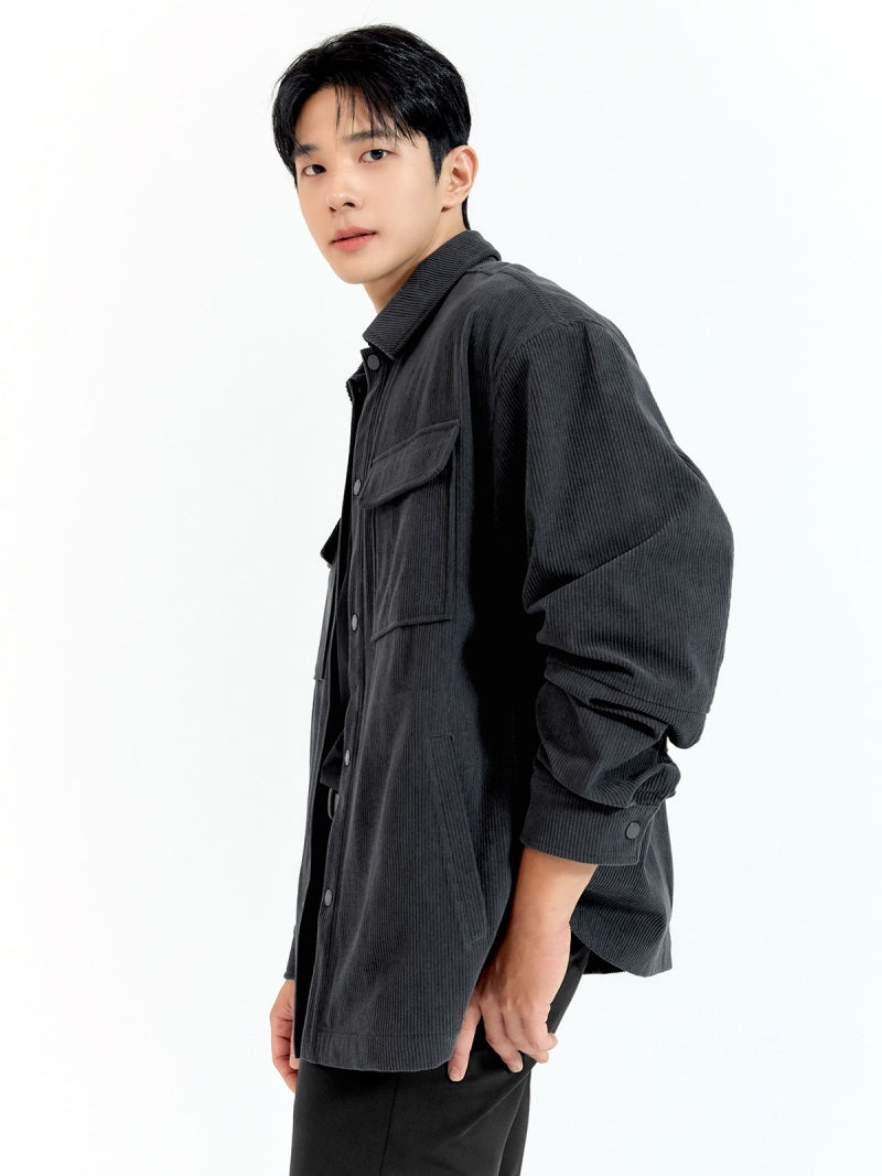 コーデュロイ ビッグポケット シャツジャケット
