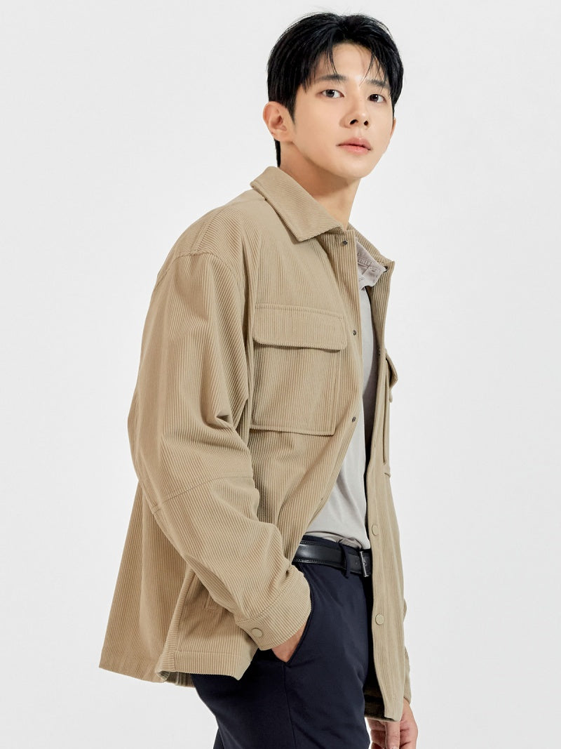 コーデュロイ ビッグポケット シャツジャケット