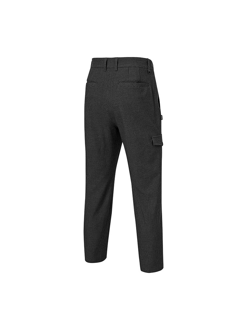 チェック柄 裏起毛 テーパード パンツ