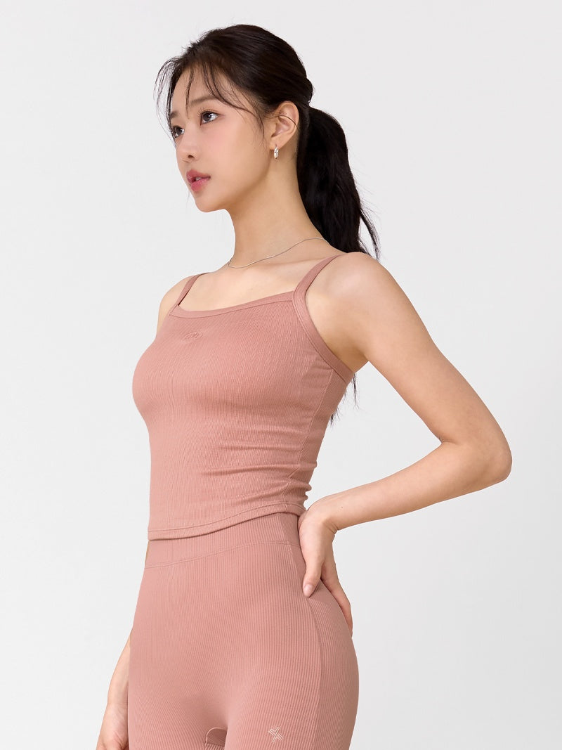 XTFBR01H2 リブ ストレッチ パッド付き キャミソール