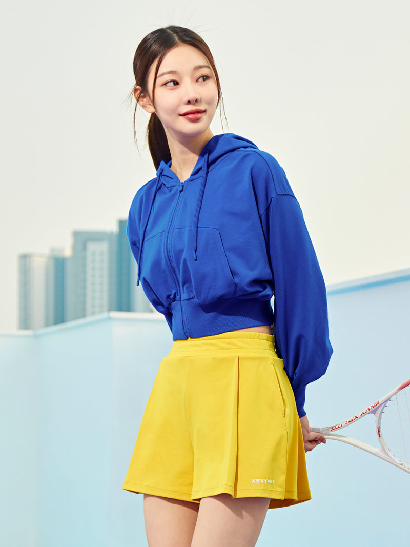 XTFHJ01J1 スムースタッチ クロップド丈 パーカー ジップアップ