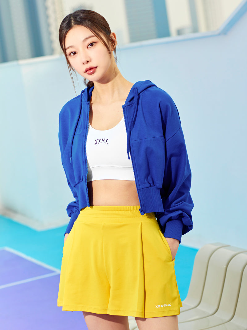 XTFHJ01J1 スムースタッチ クロップド丈 パーカー ジップアップ