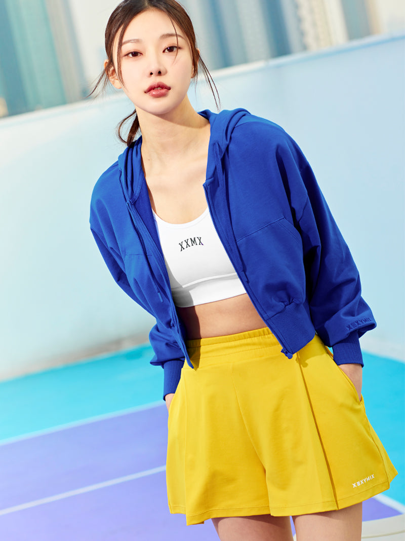 XTFHJ01J1 スムースタッチ クロップド丈 パーカー ジップアップ