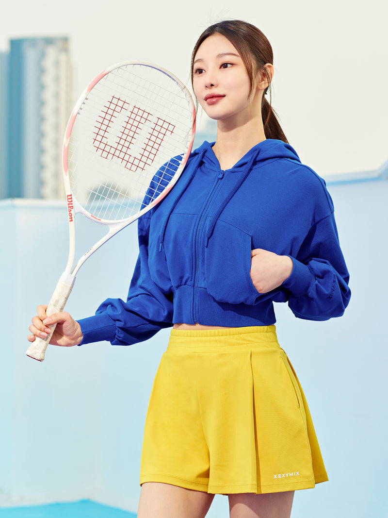 XTFHJ01J1 スムースタッチ クロップド丈 パーカー ジップアップ