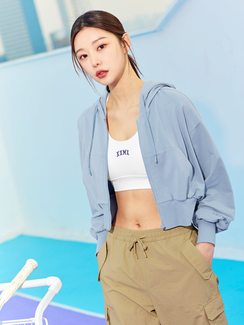 XTFHJ01J1 スムースタッチ クロップド丈 パーカー ジップアップ