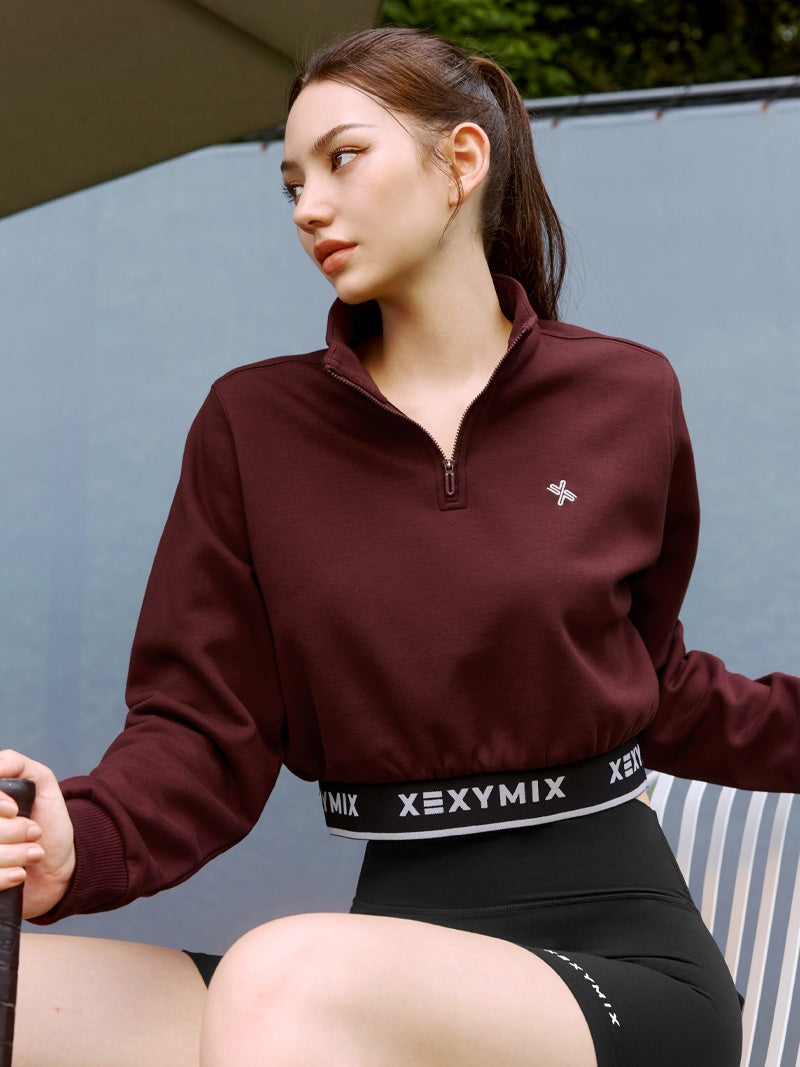 XTFHZ02J3 裏起毛 ロゴバンド ハイネック トレーナー