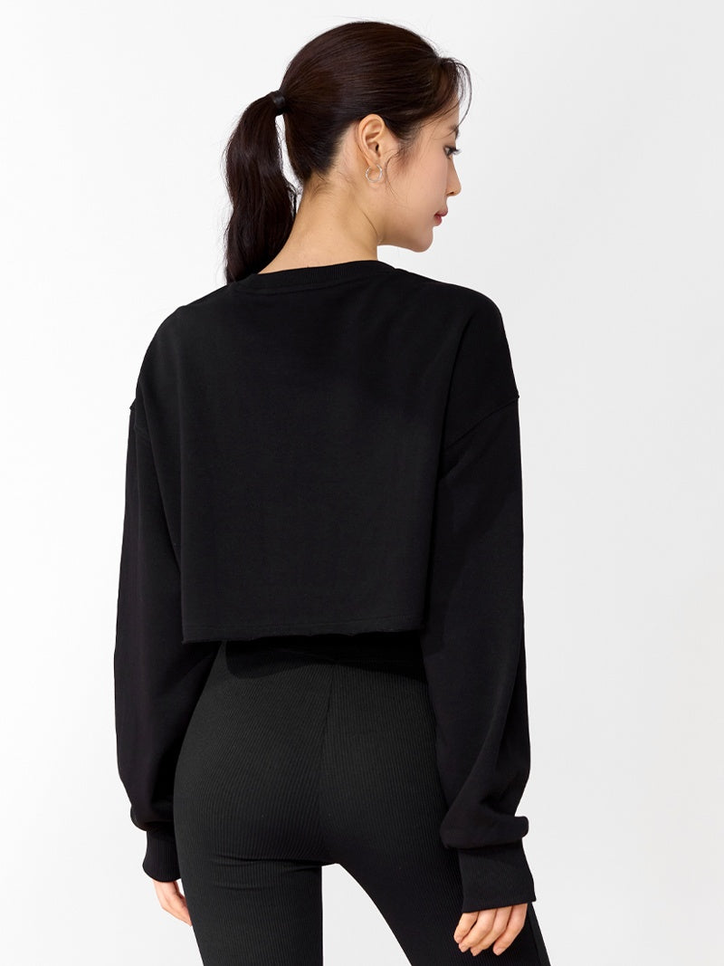 XTFMT02H3 ソフトコットン クロップド丈 トレーナー 長袖
