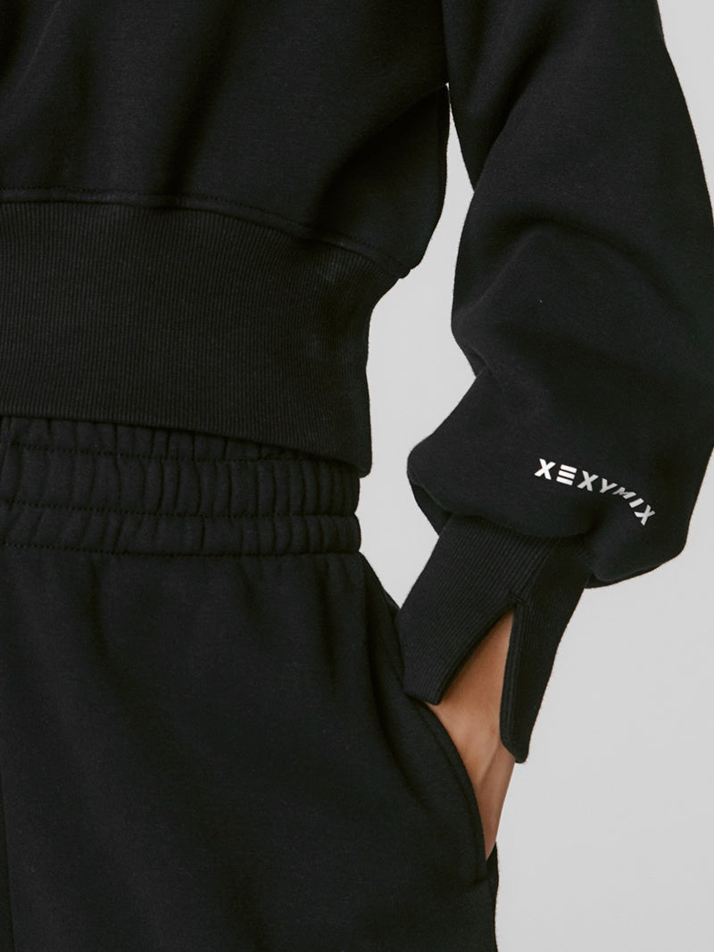 XTFMT12J3 裏起毛 ウォームソフト ハイネック クロップド丈 トレーナー (単品)