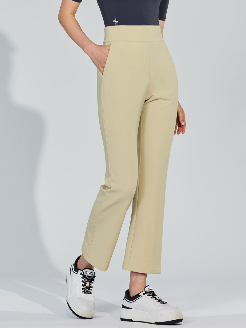 裏起毛】XTFSS02H4 ハイウエスト ストレッチ・防シワ フレアスラックス