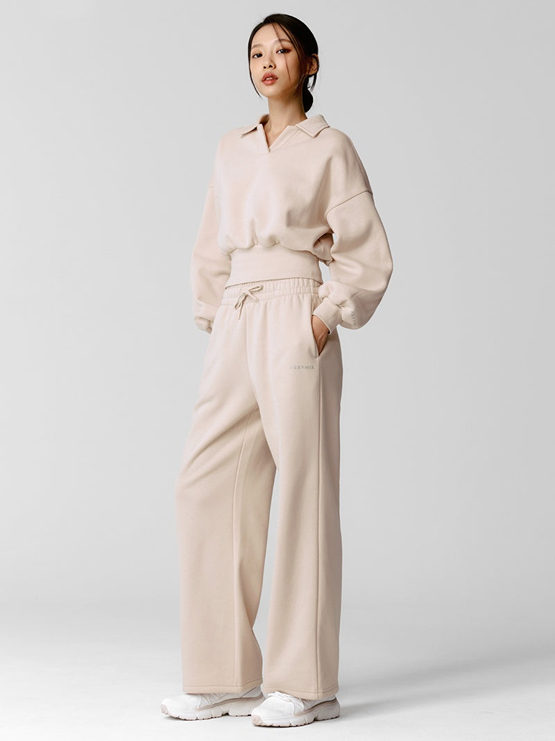 【NEW COLOR】XTFTP11J3 裏起毛 コットン混 ワイドパンツ (単品)