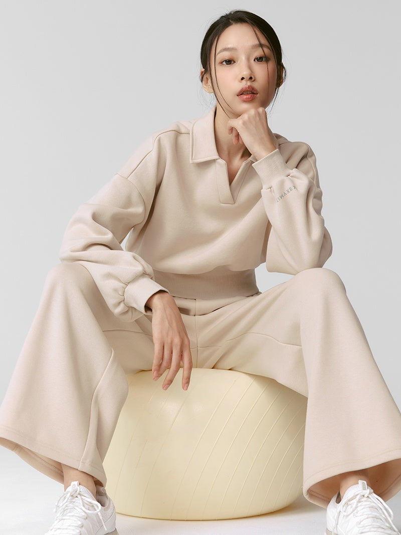 【NEW COLOR】XTFTP11J3 裏起毛 コットン混 ワイドパンツ (単品)