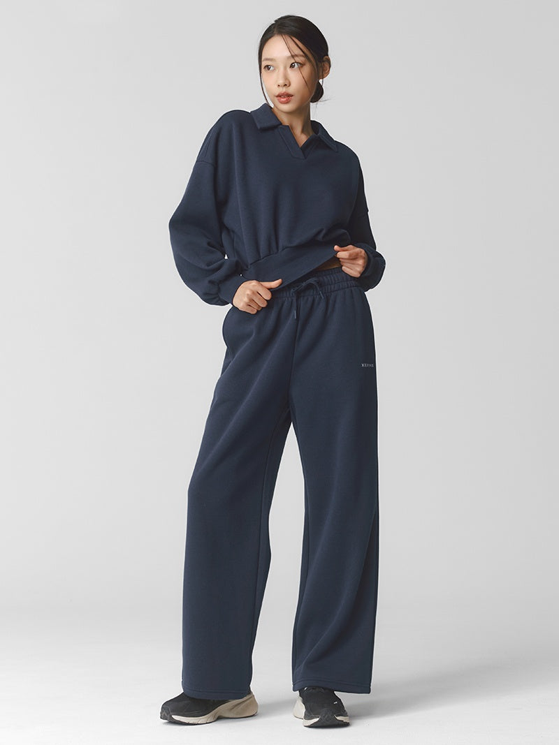 【NEW COLOR】XTFTP11J3 裏起毛 コットン混 ワイドパンツ (単品)