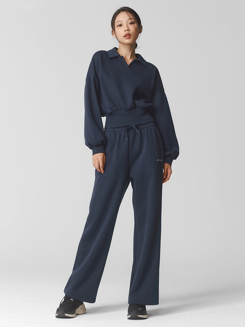 【NEW COLOR】XTFTP11J3 裏起毛 コットン混 ワイドパンツ (単品)