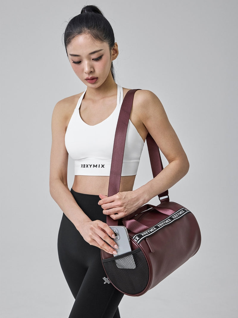 ジャガードロゴストラップ レザー ダッフルバッグ