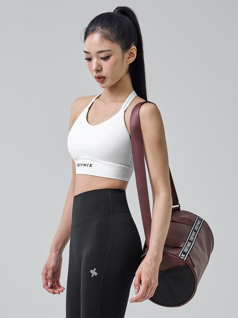 ジャガードロゴストラップ レザー ダッフルバッグ