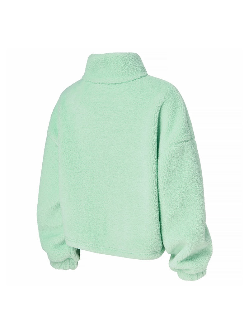 XWFJK02H4 シェルパー ハイネック クロップド丈 ジップアップ ジャケット