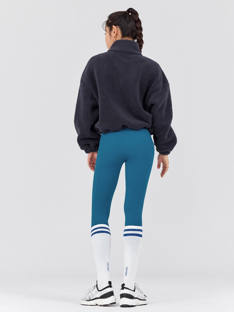 XWFJK02H4 シェルパー ハイネック クロップド丈 ジップアップ ジャケット