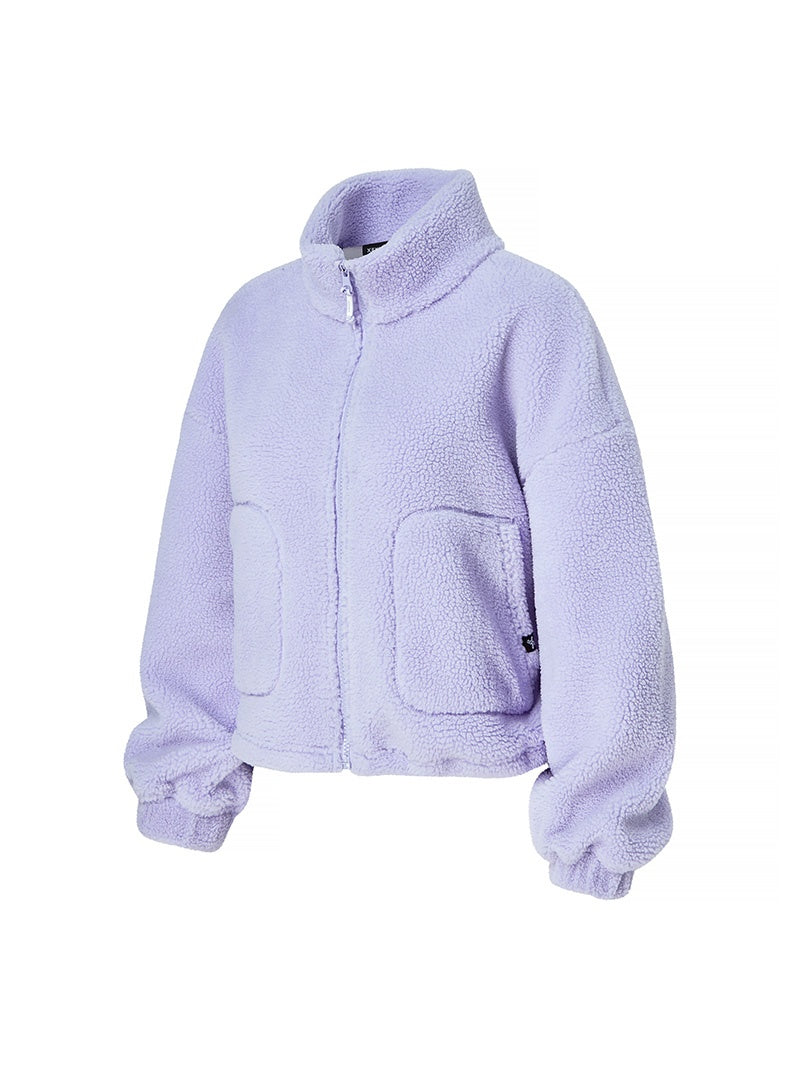 XWFJK02H4 シェルパー ハイネック クロップド丈 ジップアップ ジャケット