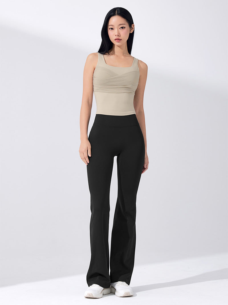 【裏起毛】BLACK LABEL シグネチャー パワーライズ フレアレギンス ショート丈&ロング丈